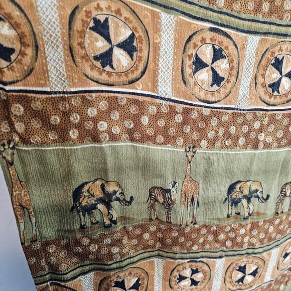 Vintage Y2K Stonebridge Skirt Womens Size 18W Brown Safari Animal Giraffe Zebra - Picture 6 of 11